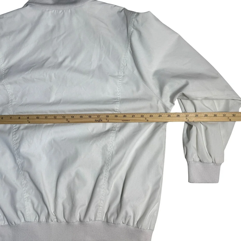 1980's‎ Country Concepts Womens Jacket Full Zip Coat Windbreaker L. White Bomber